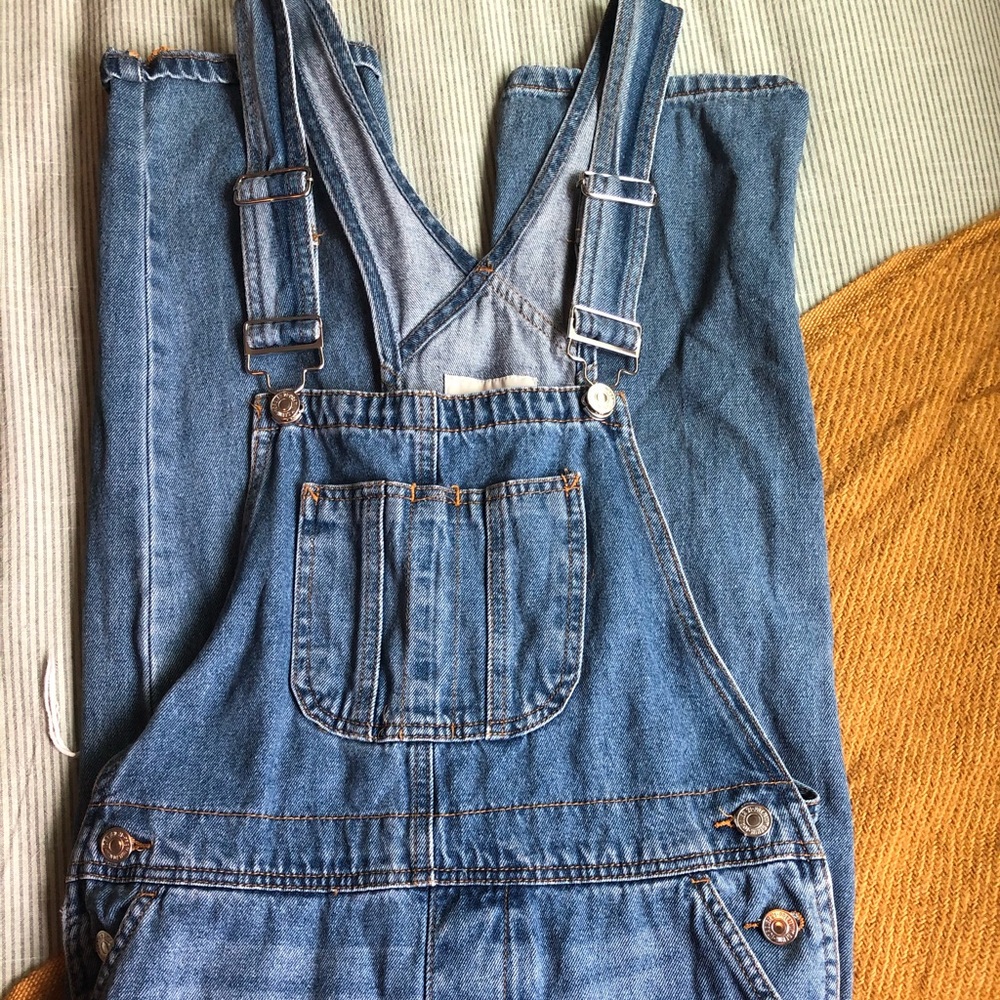 Distressed Denim Overalls